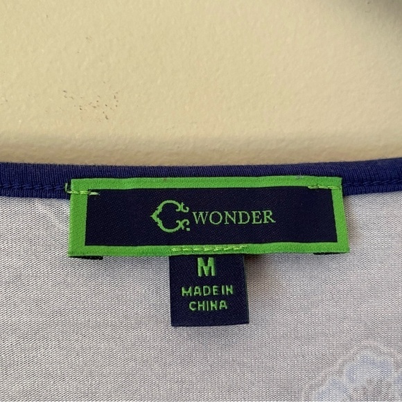 C. Wonder Blue Medallion Long Sleeve Top M - Picture 5 of 6